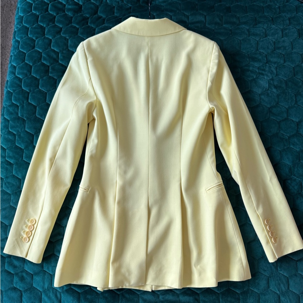 BCBGMaxAzria Yellow Blazer Structured Pleated Silhouette - Picture 9 of 9